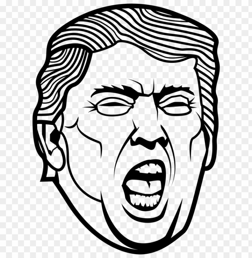 free PNG outline trump angry face black border PNG image with transparent background PNG images transparent