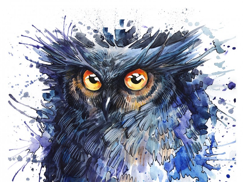 owl, art, spots, bird