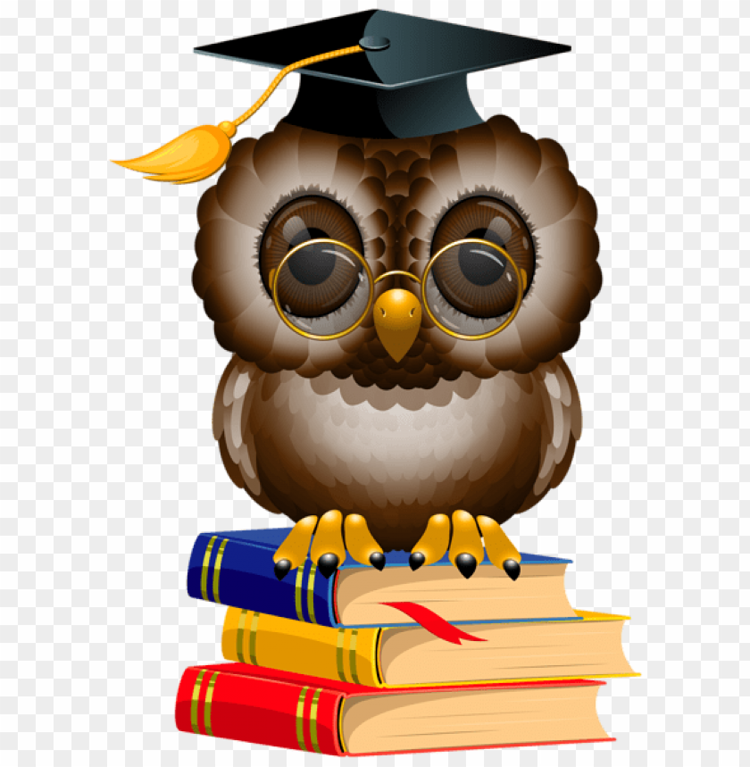 owl with school books and cap clipart png photo - 47537