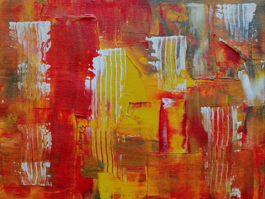 paint, canvas, red, yellow, lines