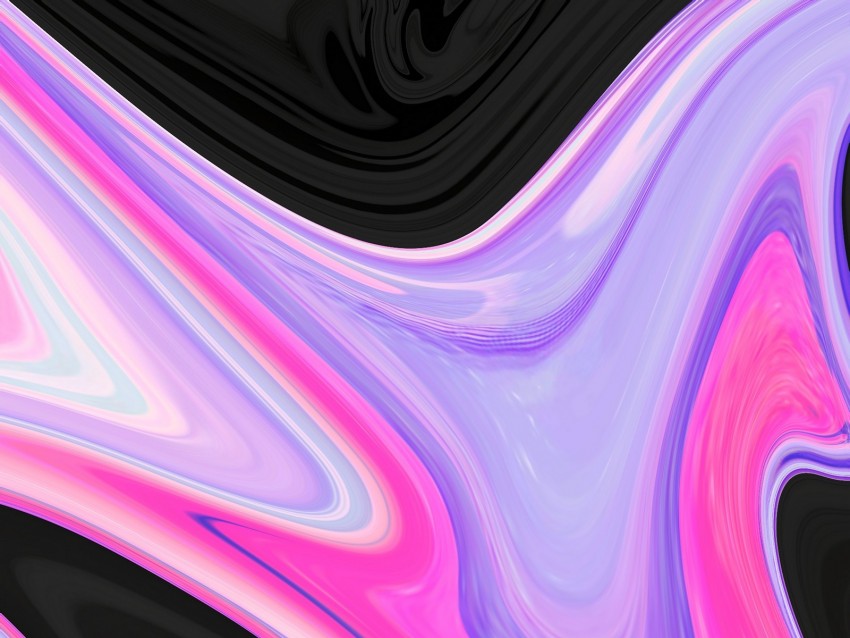 paint, lines, wavy, pink, black, lilac