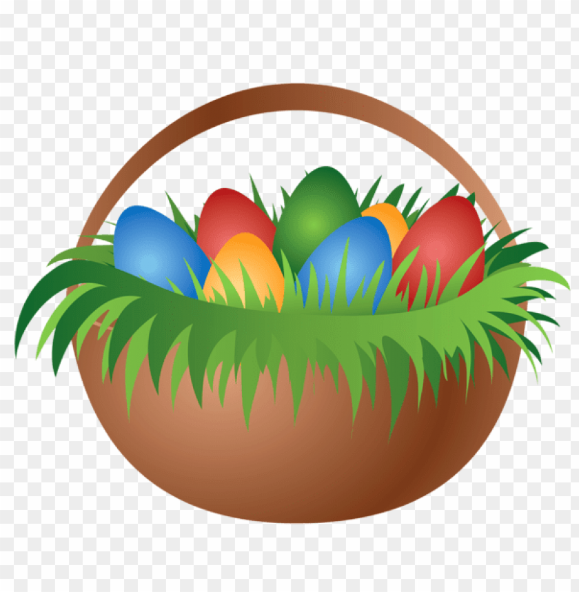 Download Painted Easter Basket With Easter Eggs Png Images Background@toppng.com