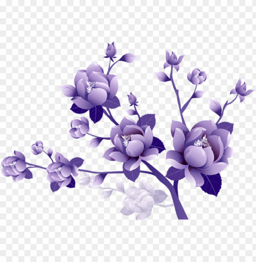painted transparent large purple flower clipsrt