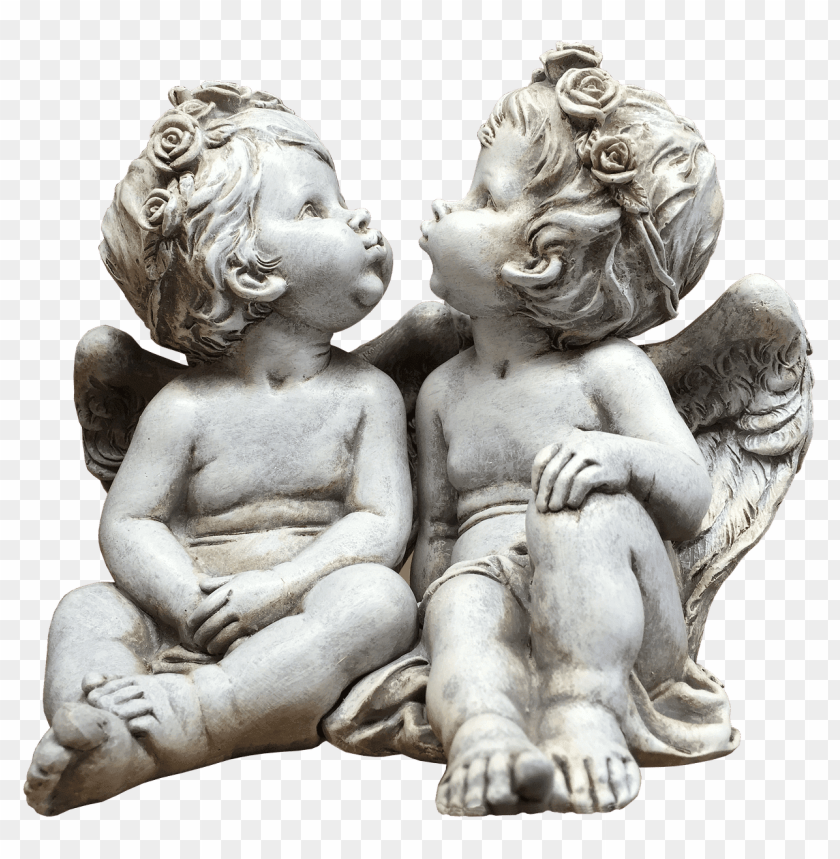 miscellaneous, art, pair of cherub angels, 