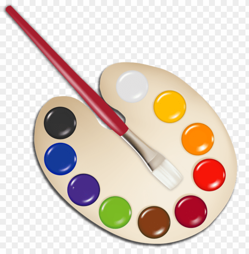 palette with paint brush clipart png photo - 48881