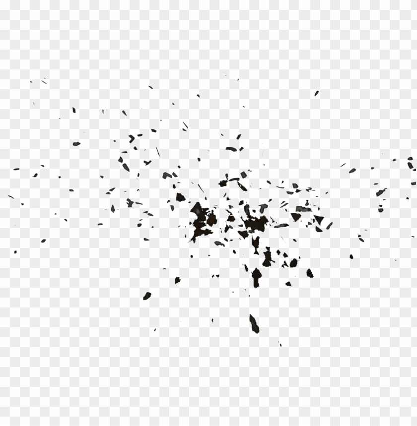 Black ink splash effect on transparent background