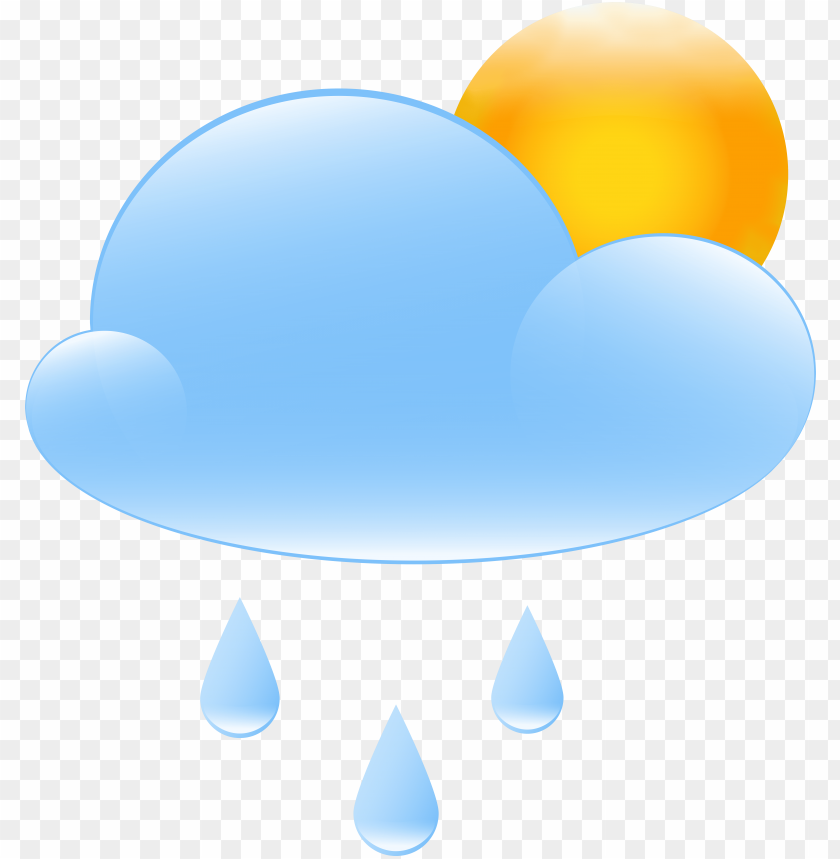 Partly Cloudy With Sun And Rain Weather Icon Clip Cloudy Png - Free PNG Images