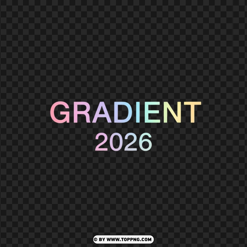 Pastel Gradient 2026 Design PNG Transparent Background