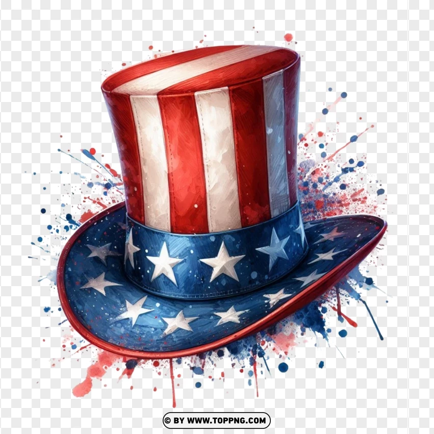 Patriotic American Flag Hat For Independence Day Celebrations PNG Transparent Background