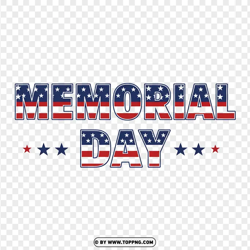 Memorial Day Typography With Bold Letters PNG Transparent Background