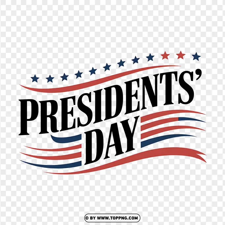 Presidents Day Classic Typography With Red Line PNG Transparent Background