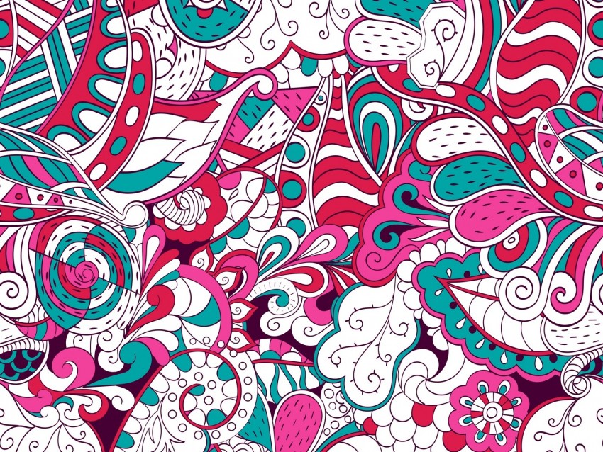 pattern, doodles, colorful, abstraction