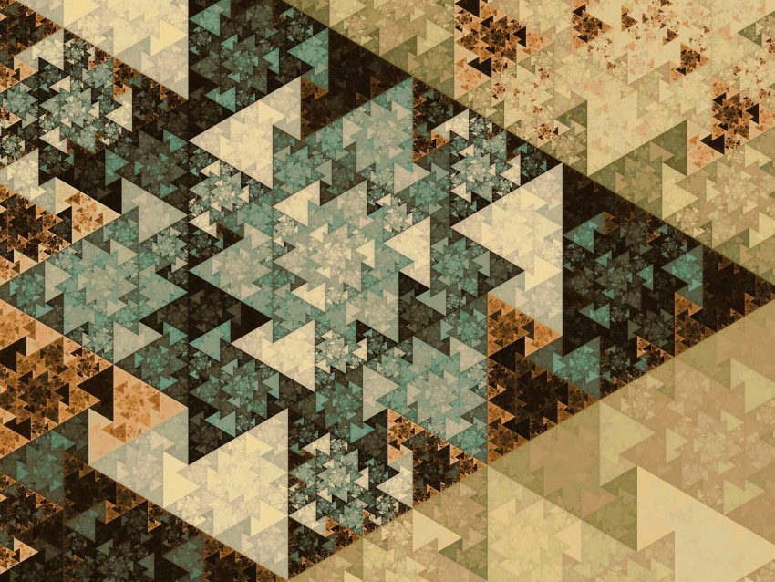 pattern, triangles, geometry, colorful, fractal