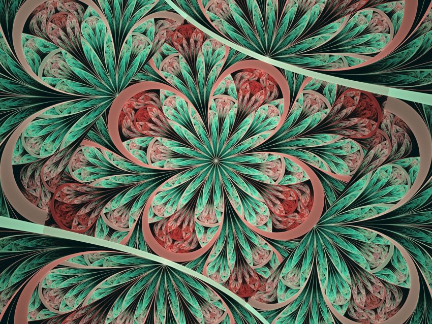 patterns, fractal, flowers, weave, connection
