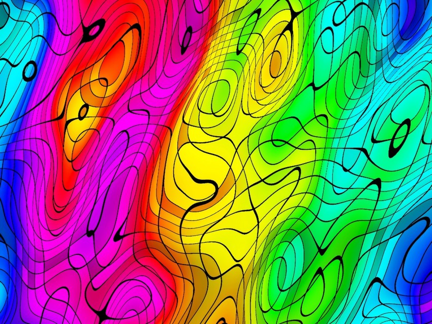 patterns, lines, wavy, colorful, bright