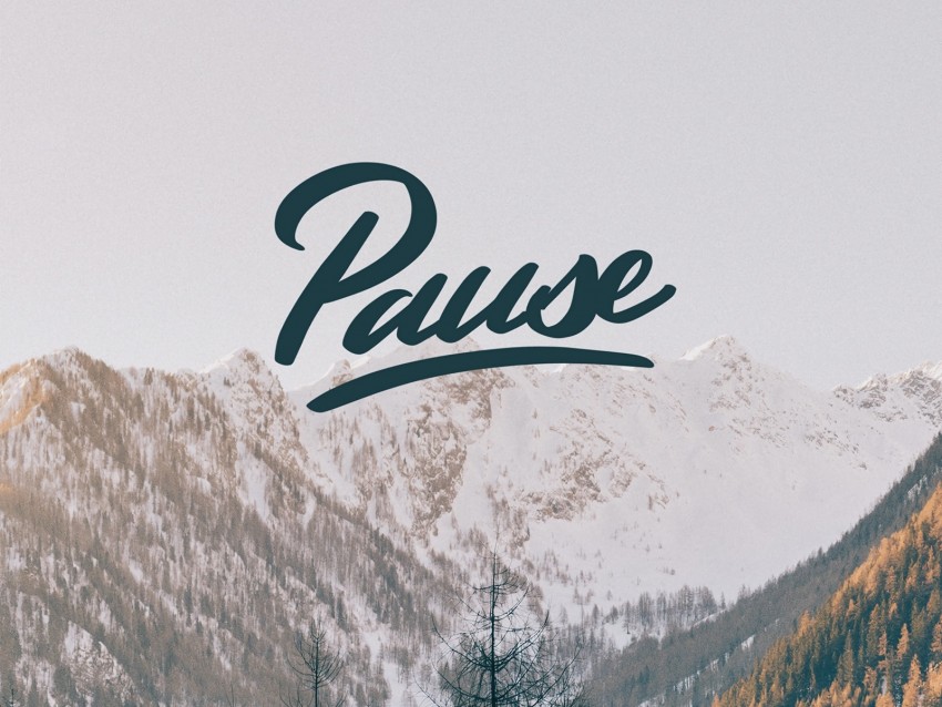 pause, inscription, mountains, peaks
