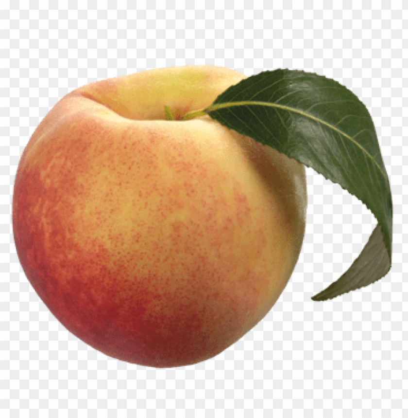 peach, with, green, leaf