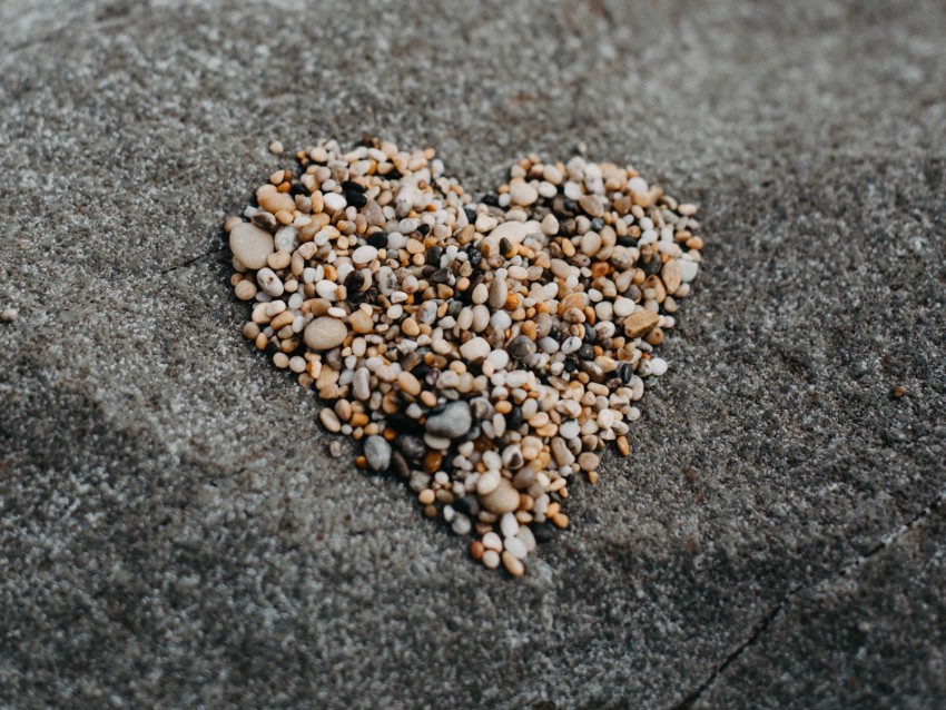pebbles, heart, love, stone