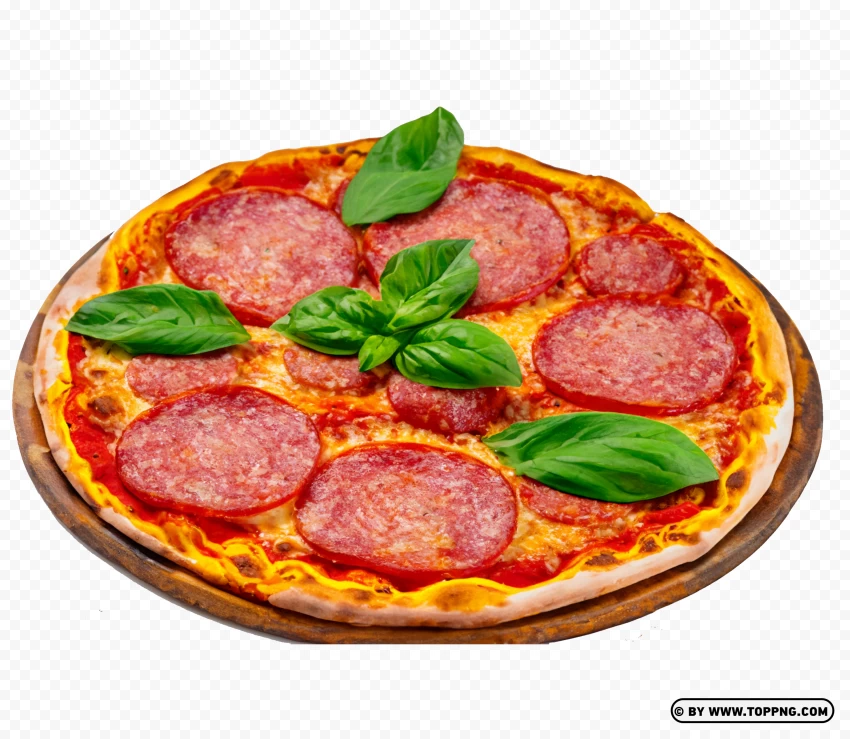 Pepperoni Pizza Round Italian Fast Food Png