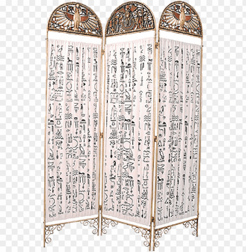 Transparent PNG Image Of Ancient Egyptian Hieroglyphics Room Divider Screen - Image ID 791