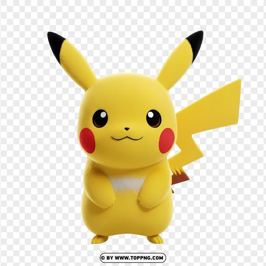 Pikachu Chibi 3d With Cute Smile PNG Transparent Background