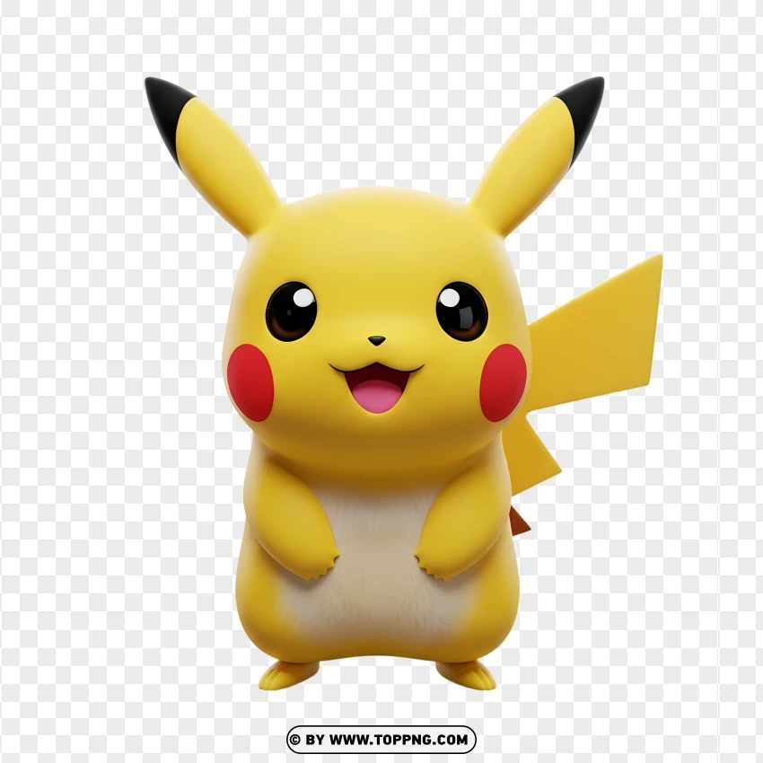 Pikachu Chibi Render On PNG Transparent Background