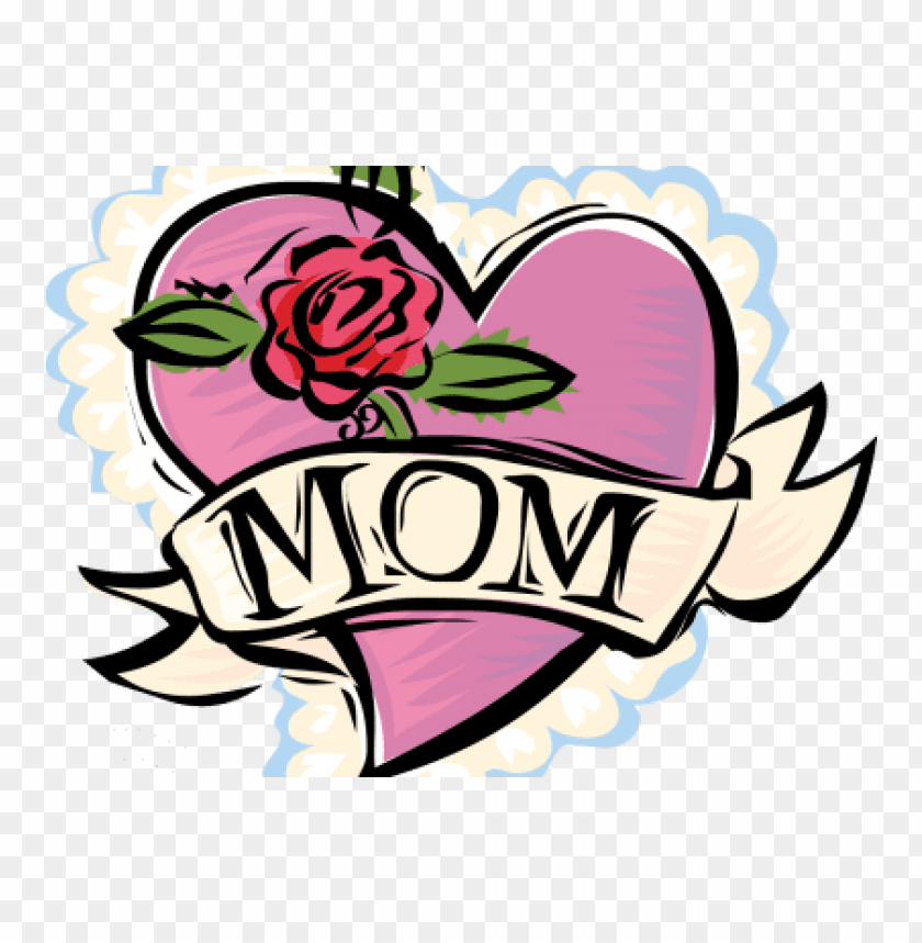 pin mother's day borders- mom heart and rose, mother day