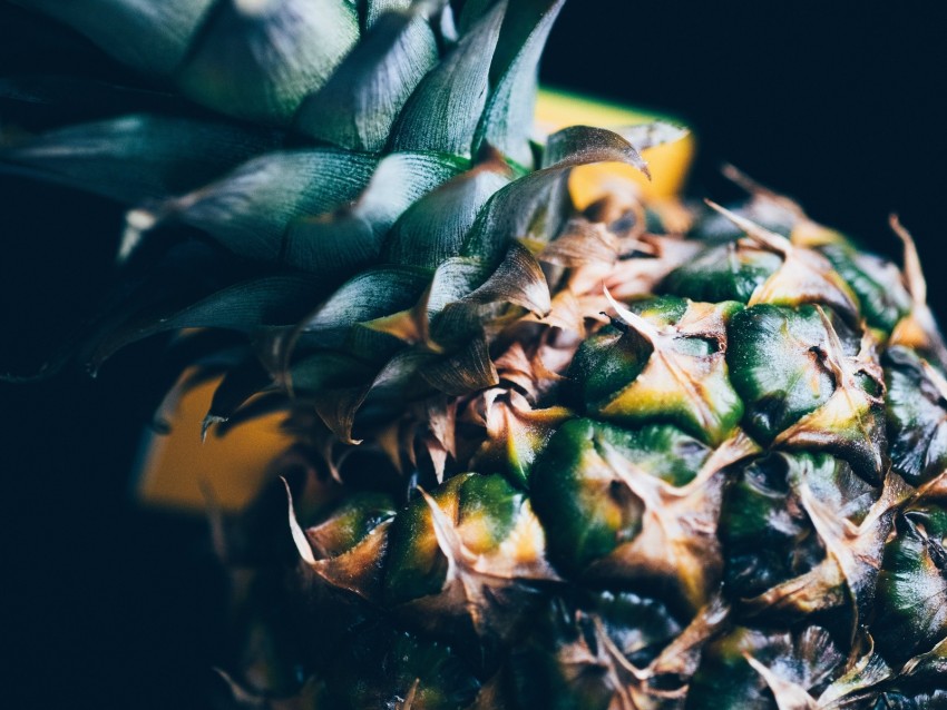 pineapple, fruit, tropical, exotic, closeup