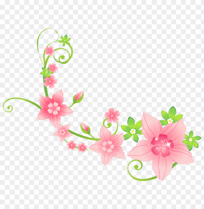 pink floral decoration png clip-art