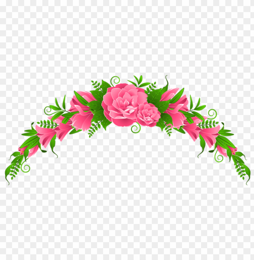 pink flowers and roses element