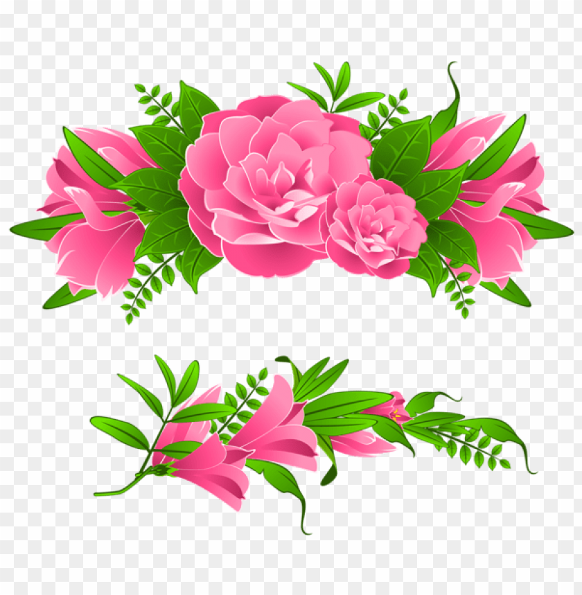 pink flowers decorative element