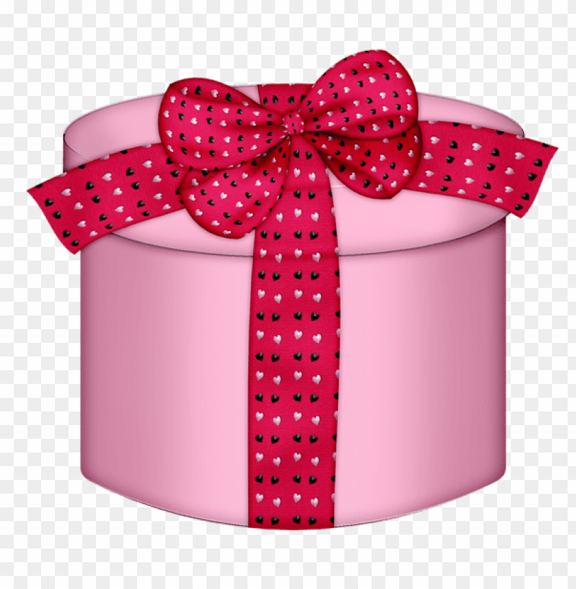 pink heart round gift box clipart png photo - 49802