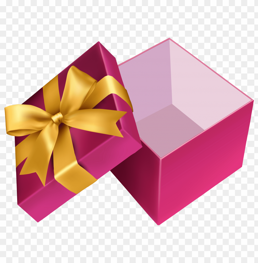 gift, open, pink