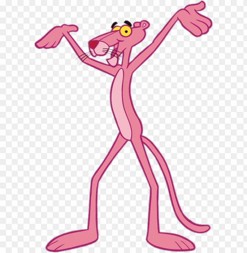 pink panther hurray clipart png photo - 67114