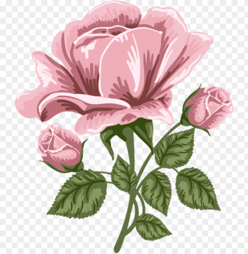PNG Image Of Pink Rose Art With A Clear Background - Image ID 45136 ...