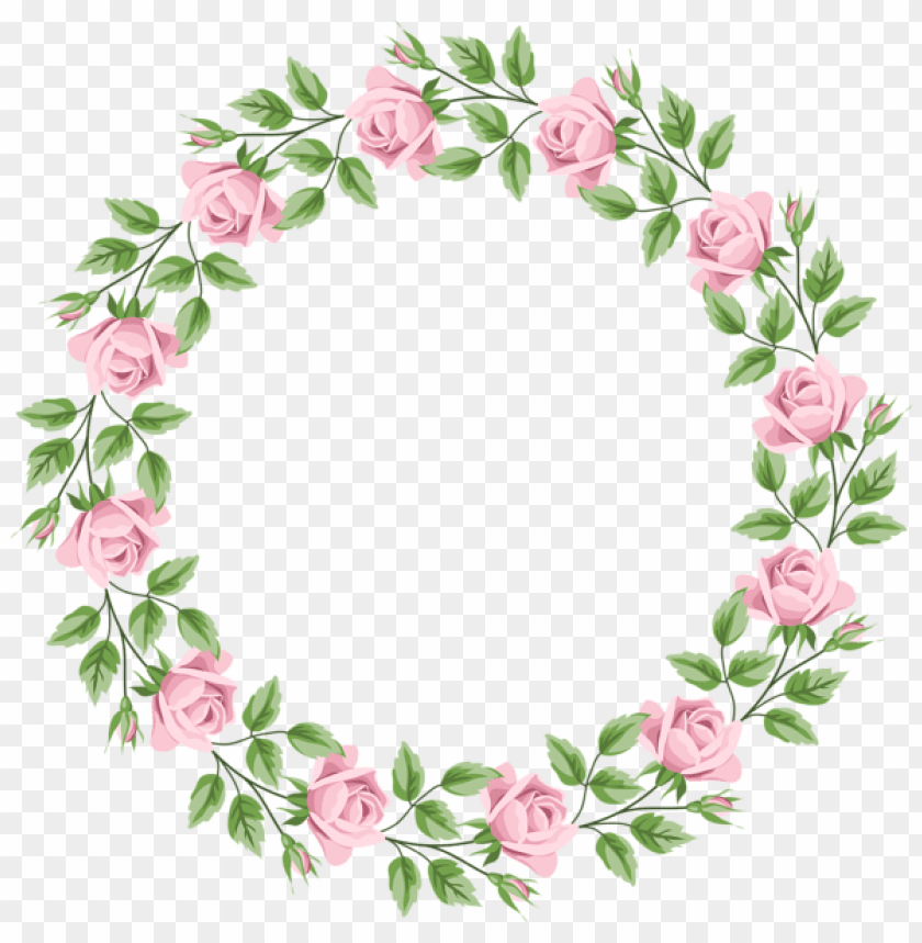 pink rose border frame