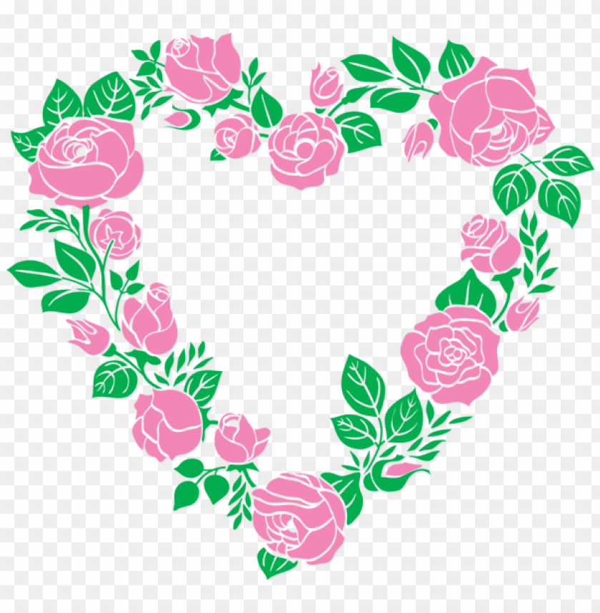 pink rose heart border