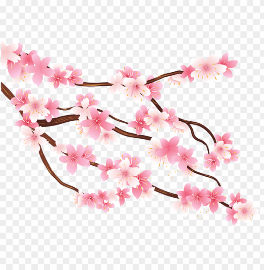 PNG image of pink spring branch with a clear background - Image ID 47150