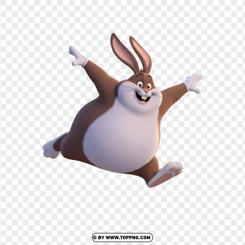 Pixar 3d Big Chungus Jump Action PNG Transparent Background