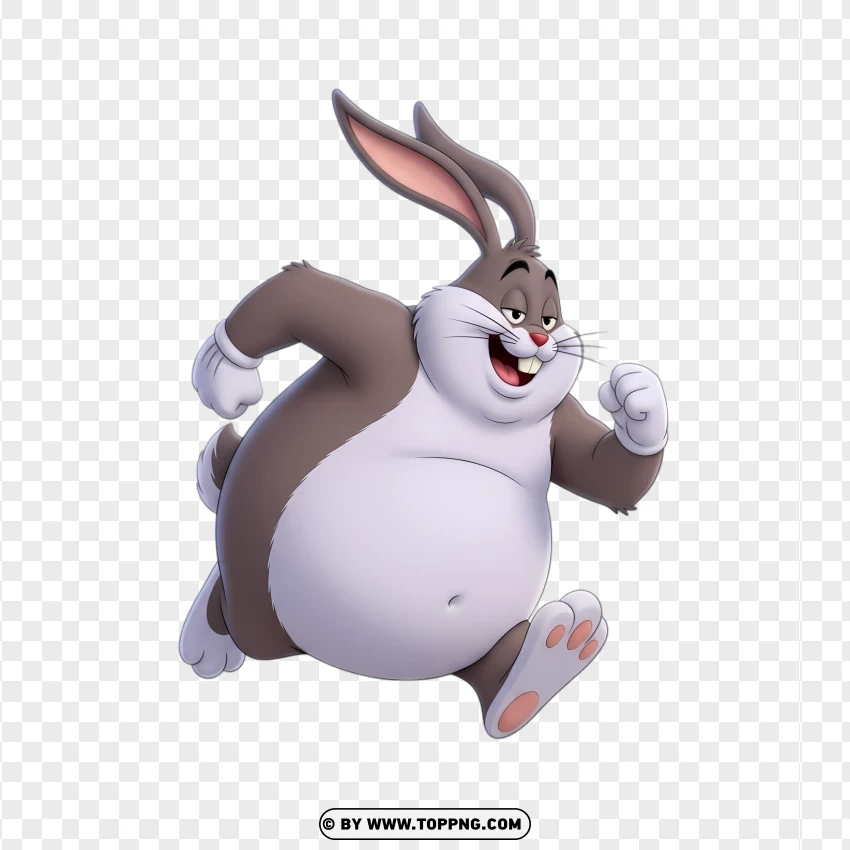 Pixar 3d Chungus Running PNG Transparent Background