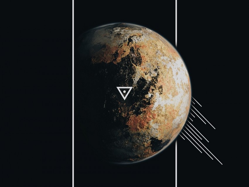 planet, frame, lines, triangle, geometry
