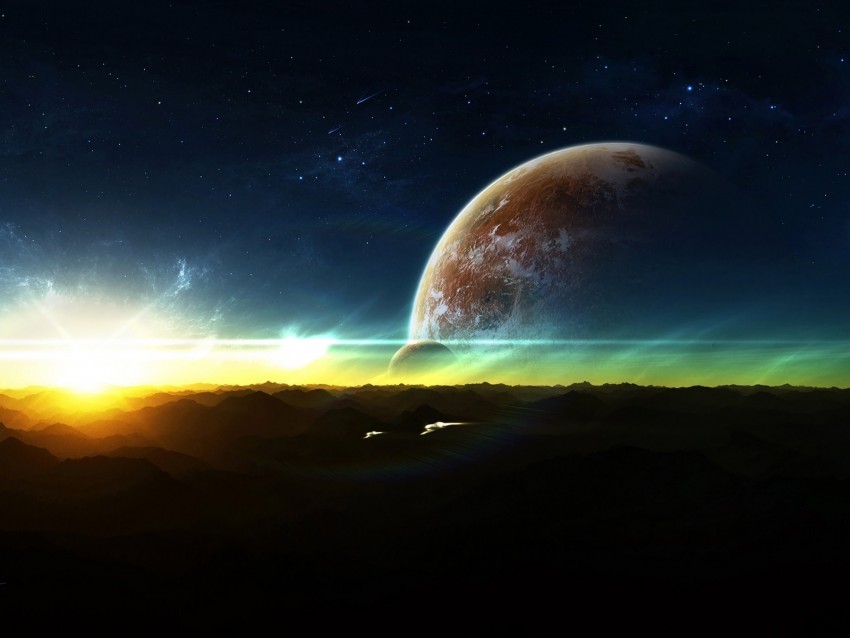 Planets Space Satellite Horizon Lights Png - Free PNG Images | TOPpng