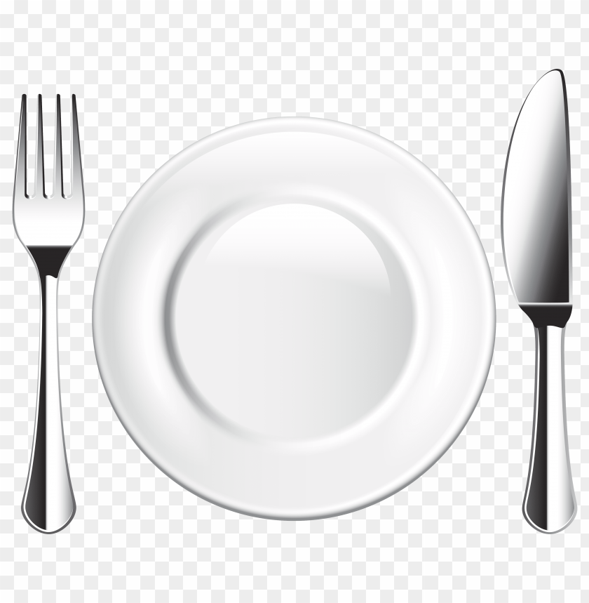 fork, knife, plate
