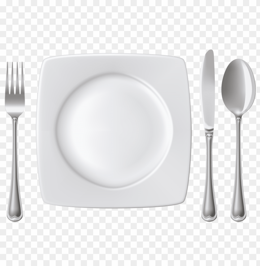 fork, knife, plate, spoon