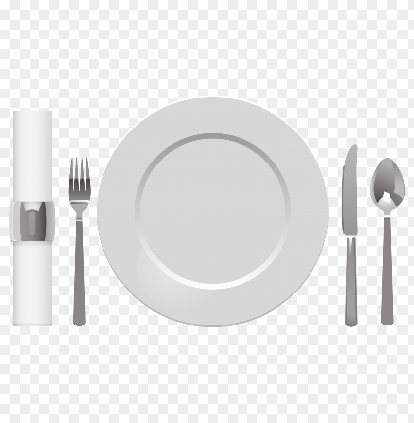 plate spoon table knife fork and napkin clipart png photo - 33363