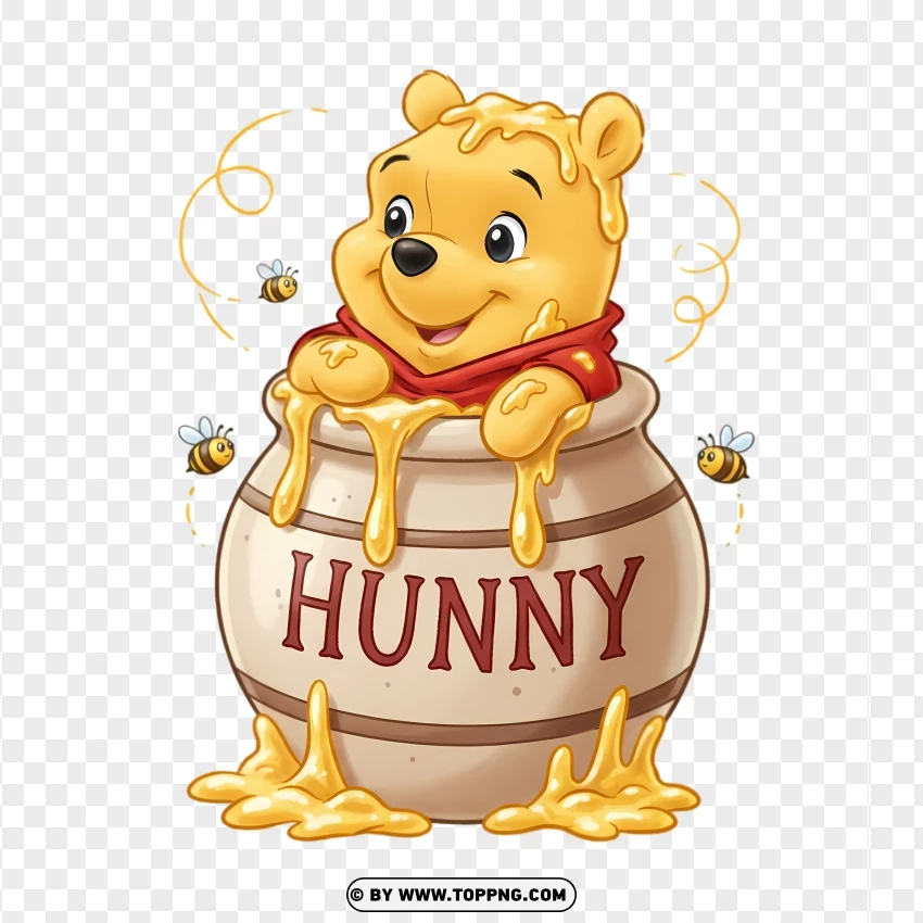 Playful Peek From Honey Pot Winnie The Pooh PNG Transparent Background