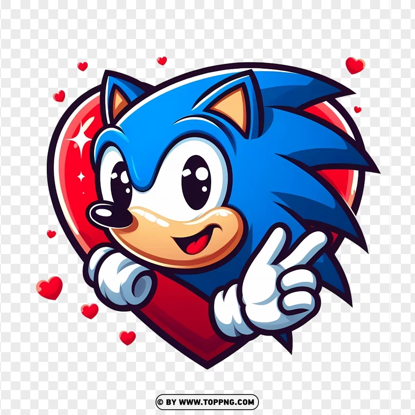 Playful Sonic With Heart TOPpng