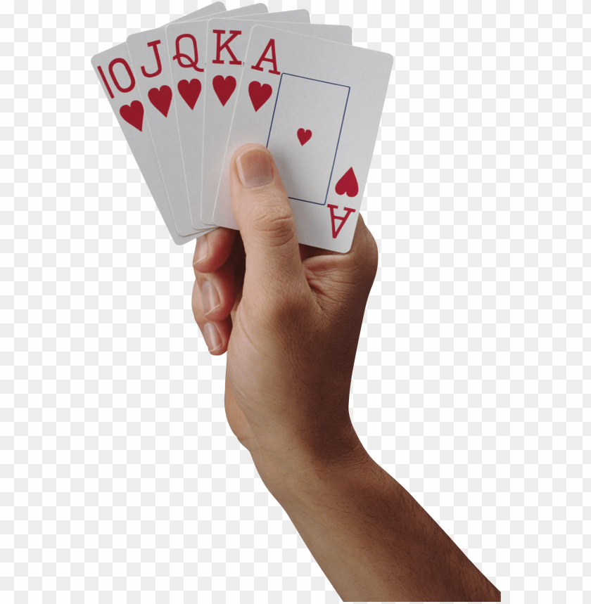 Transparent Background PNG Of Playing Card On Hand - Image ID 17586