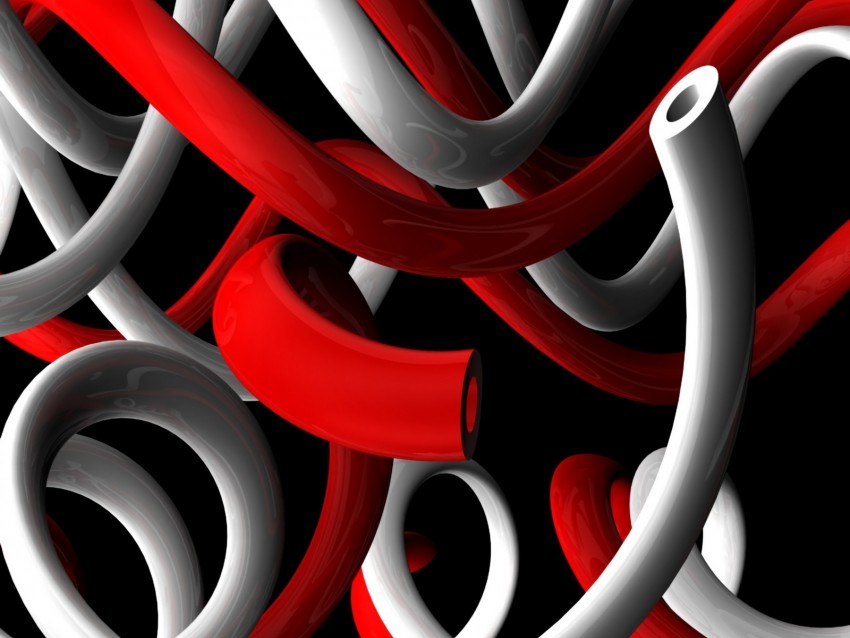 Plexus Shape Twisted Curved Red White Png - Free PNG Images