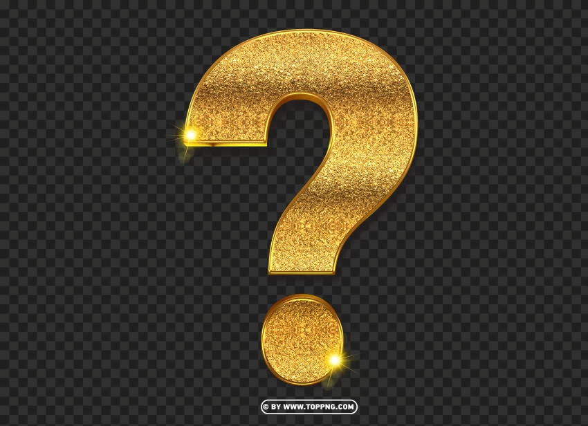 PNG 3D Gold Question Symbol Mark Icon - Image ID 489472